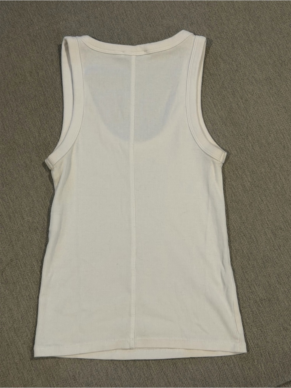 Zara White Ribbed Tank — Scoop Neck - Picture 4 of 4